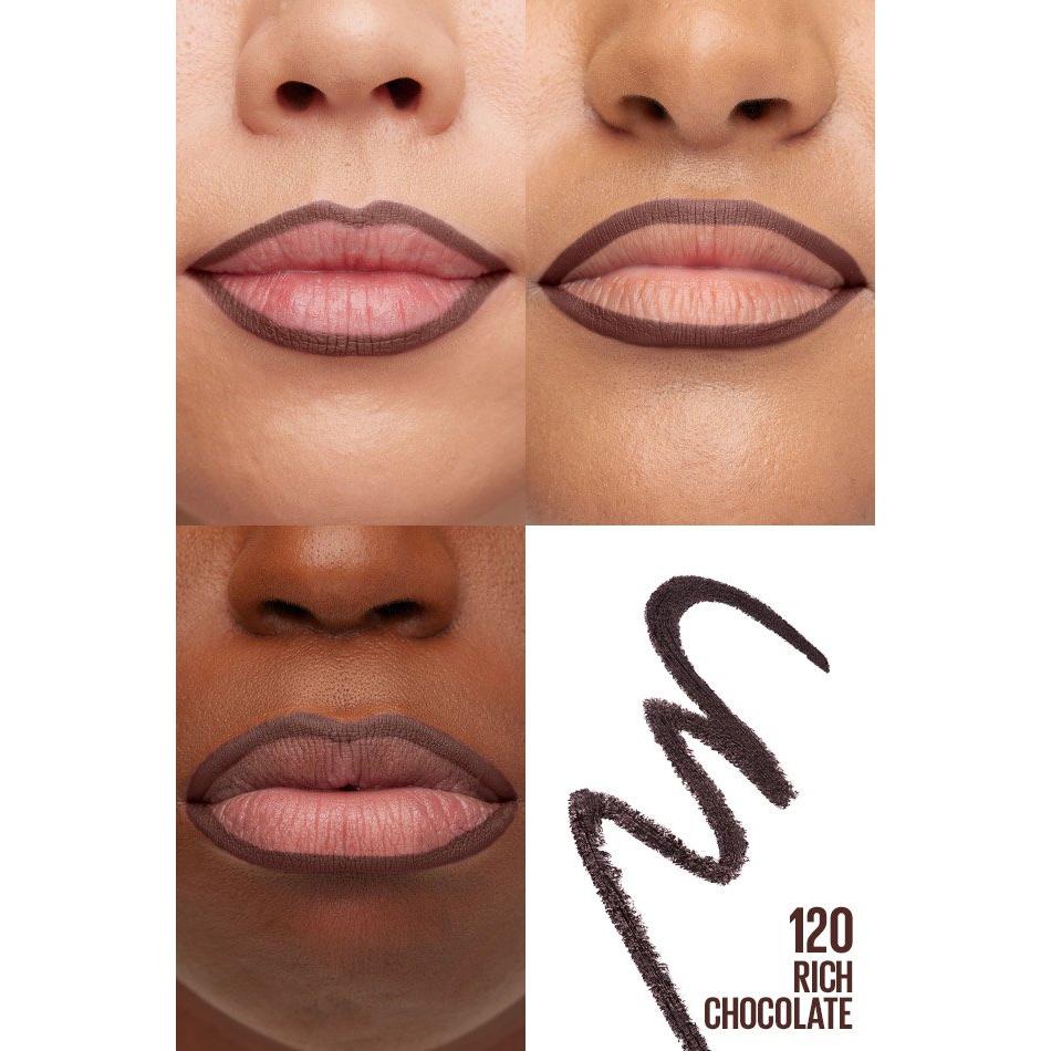 MAYBELLINE New York Color Sensational Shaping Lip Liner, 120 Rich Chocolate, 0.01 oz-041554486070-LR-307442-3-LR eShop