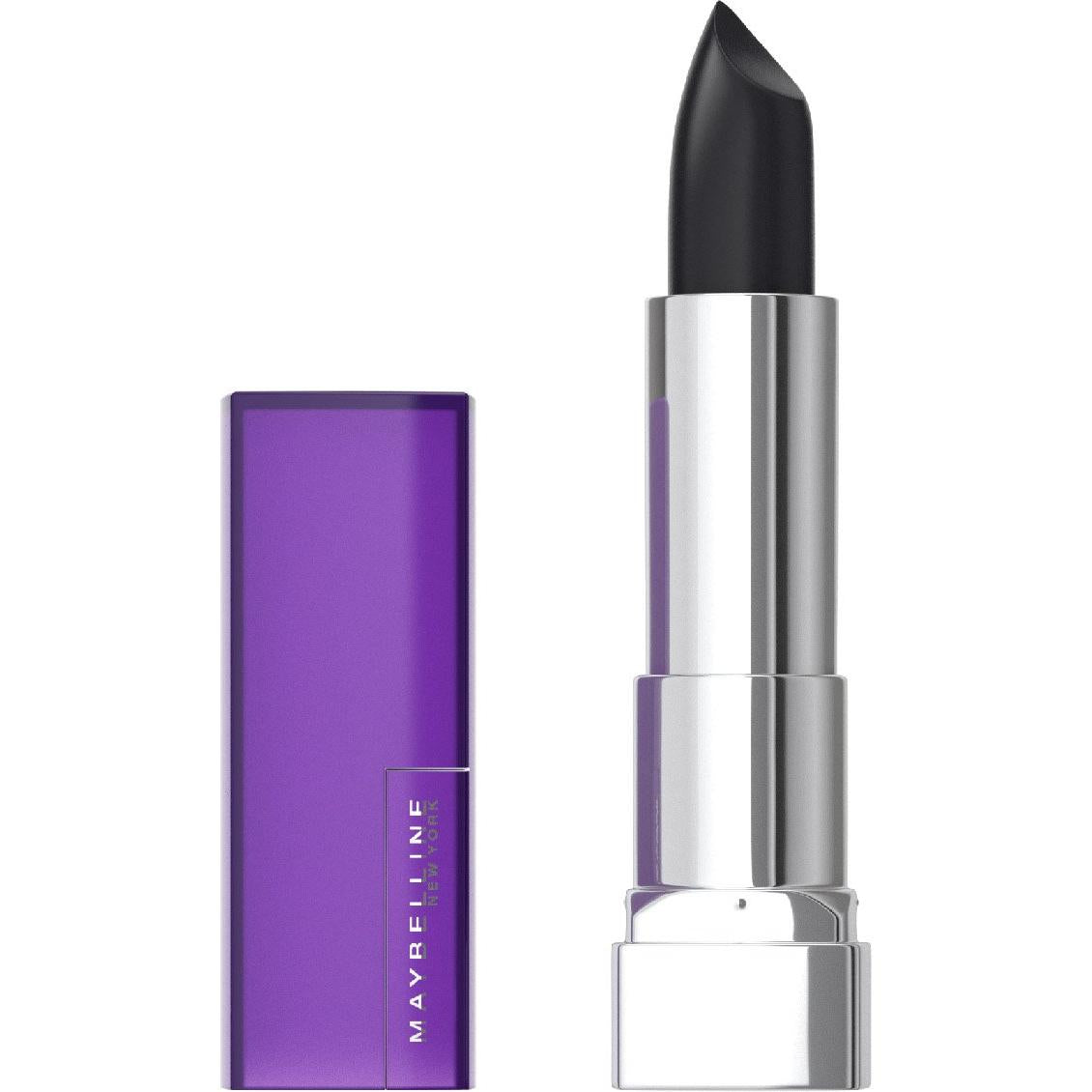 MAYBELLINE New York Color Sensational The Mattes Matte Finish Lipstick Makeup, 845 Pitch Black, 0.15 oz-041554488777-LR-301019-1-LR eShop