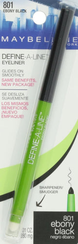 MAYBELLINE New York Define-A-Line Eye Liner Eye Makeup, 801 Ebony Black, 0.01 oz-041554009071-LR-183255-1-LR eShop