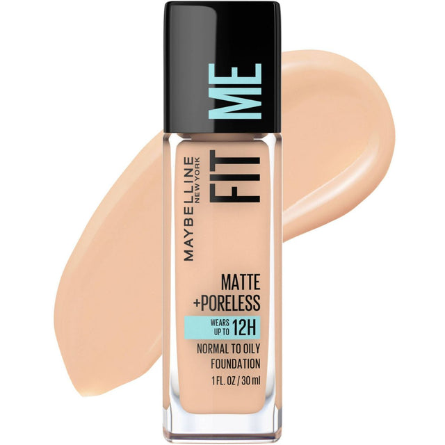 MAYBELLINE New York Fit Me Matte + Poreless Oil Free Liquid Foundation - 125 Nude Beige, 1 fl oz-041554433456-LR-100066-1-LR eShop