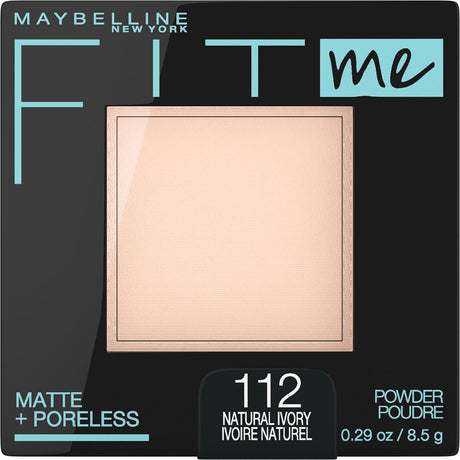 MAYBELLINE New York Fit Me Matte + Poreless Pressed Face Powder Makeup, 112 Natural Ivory, 0.29 oz-041554553420-LR-327320-1-LR eShop