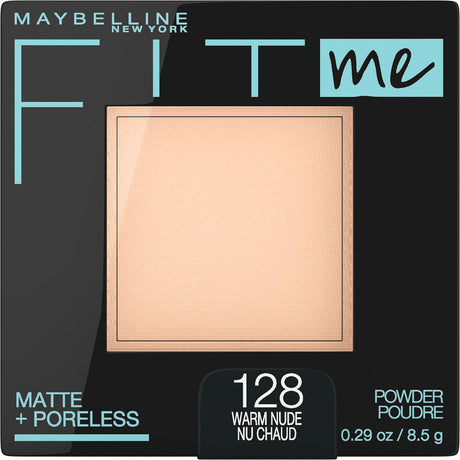MAYBELLINE New York Fit Me Matte + Poreless Pressed Face Powder Makeup, 128 Warm Nude, 0.29 oz-041554553444-LR-327322-1-LR eShop