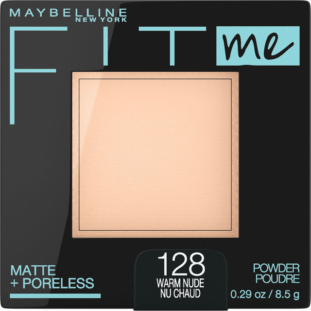 MAYBELLINE New York Fit Me Matte + Poreless Pressed Face Powder Makeup, 128 Warm Nude, 0.29 oz-041554553444-LR-327322-1-LR eShop