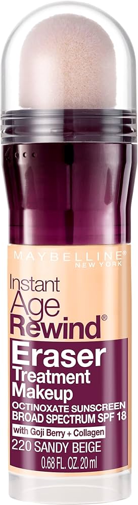 MAYBELLINE New York Instant Age Rewind Eraser Treatment Makeup, 220 Sandy Beige, 0.68 oz-041554220117-LR-205671-1-LR eShop