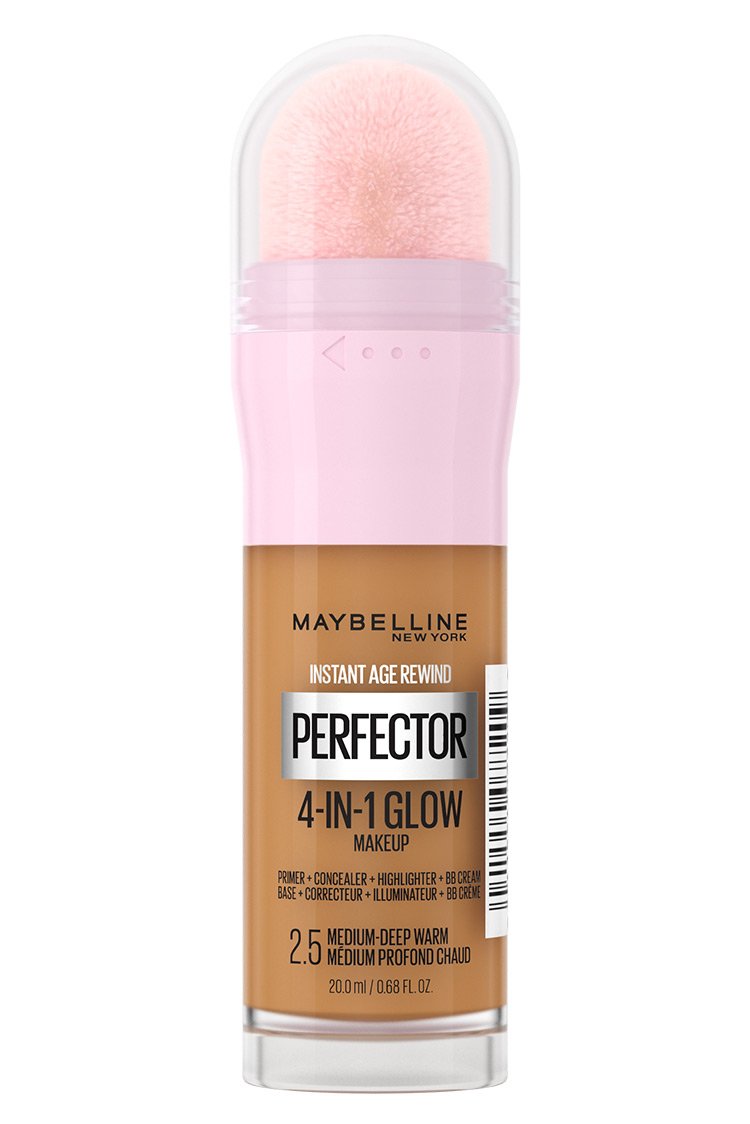 MAYBELLINE New York Instant Age Rewind Perfector 4-In-1 Glow Makeup, 2.5 Medium Deep Warm, 0.68 oz-041554077209-LR-345590-1-LR eShop