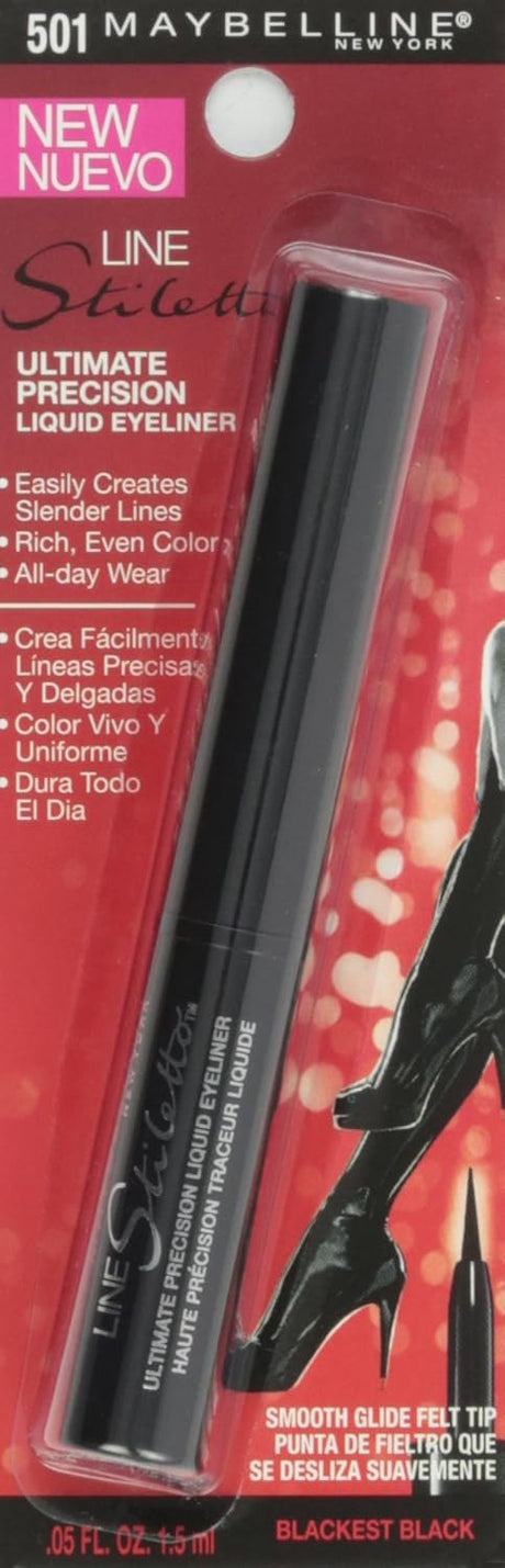MAYBELLINE New York Line Stiletto Ultimate Precision Liquid Eyeliner, 501 Blackest Black, 0.05 oz-041554209440-LR-202727-1-LR eShop