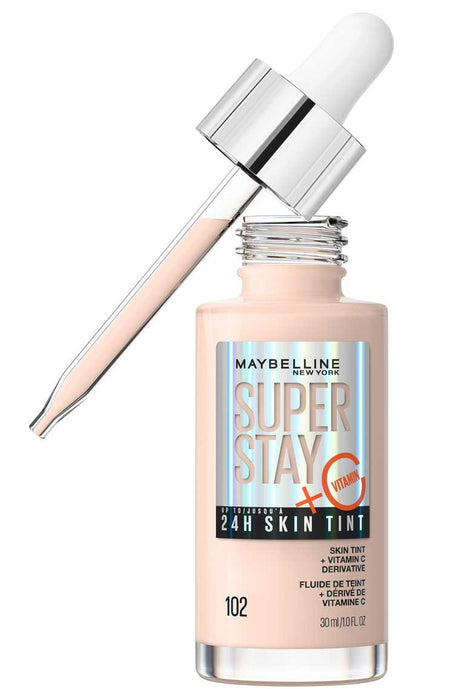 MAYBELLINE New York Super Stay Long-Lasting Skin Tint with Vitamin C, 102, 1 oz-041554083699-LR-349616-1-LR eShop