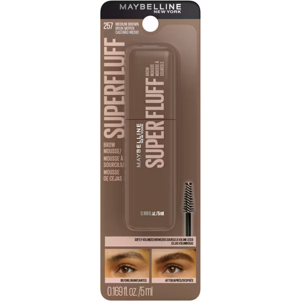 MAYBELLINE New York Superfluff Brow Mousse, 257 Medium Brown, 0.17 oz-041554095715-LR-356317-1-LR eShop