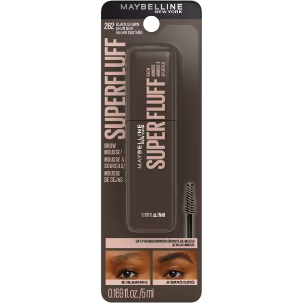MAYBELLINE New York Superfluff Brow Mousse, 262 Black Brown, 0.17 oz-041554095739-LR-356319-1-LR eShop