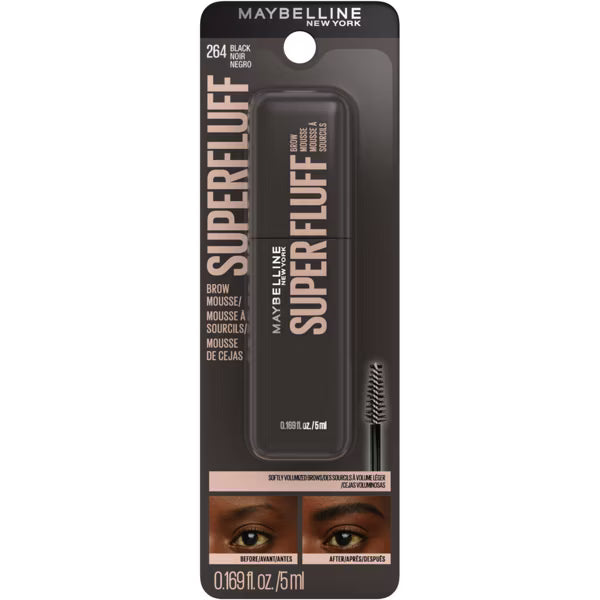 MAYBELLINE New York Superfluff Brow Mousse, 264 Black, 0.17 oz-041554095746-LR-356320-1-LR eShop
