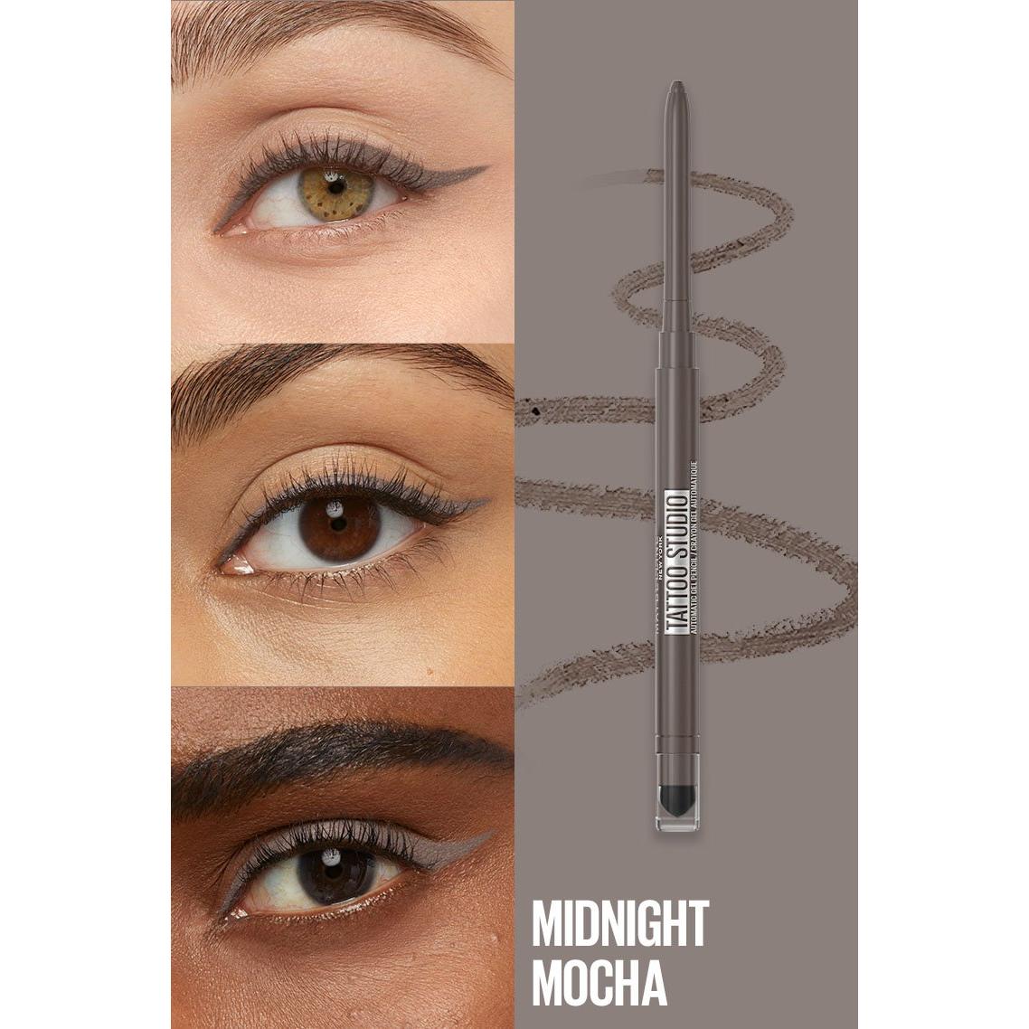 MAYBELLINE New York Tattoo Studio Automatic Gel Pencil Eyeliner Eye Makeup, Midnight Mocha, 0.01 oz-041554588934-LR-338267-3-LR eShop