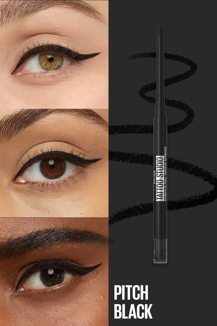 MAYBELLINE New York Tattoo Studio Automatic Gel Pencil Eyeliner Eye Makeup, Pitch Black, 0.01 oz-041554588910-LR-338265-3-LR eShop