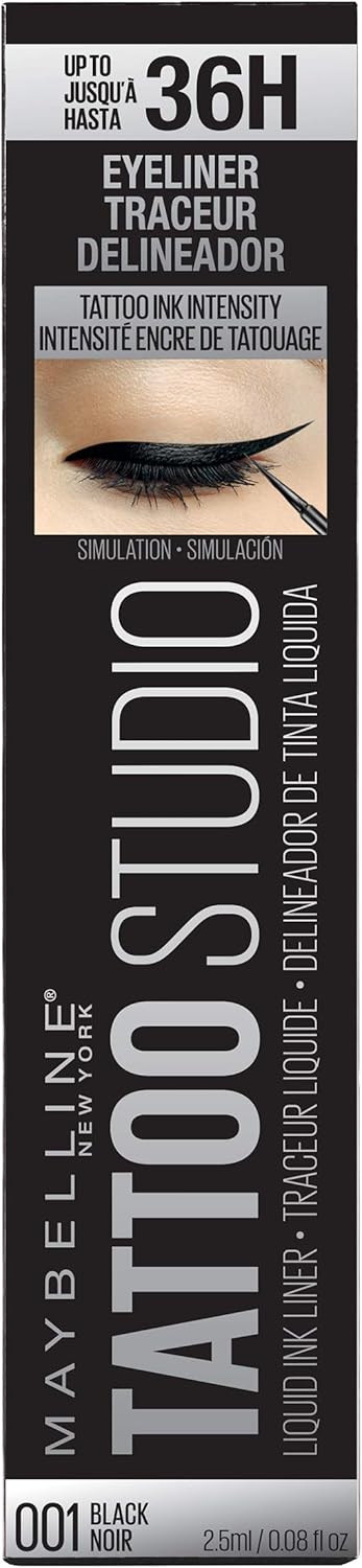 MAYBELLINE New York Tattoo Studio Liquid Ink Eyeliner Eye Makeup, 001 Black, 0.08 oz-041554549416-LR-331843-1-LR eShop