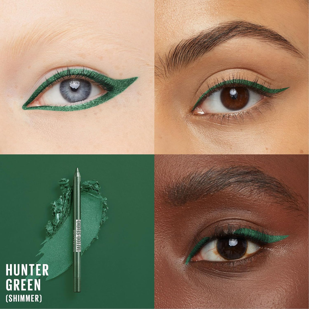 MAYBELLINE New York Tattoo Studio Sharpenable Gel Pencil Longwear Eyeliner Makeup, Hunter Green, 0.04 oz.-041554091953-LR-354627-2-LR eShop