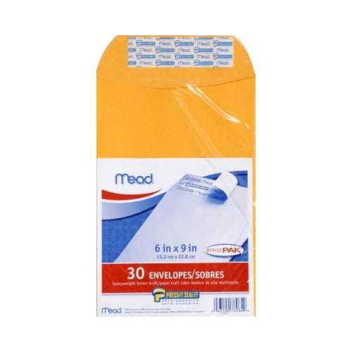 Mead Kraft Press-It Seal-It Envelopes Office Pak 6 x9" 30 Ct-043100760849-LR-185567-1-LR eShop