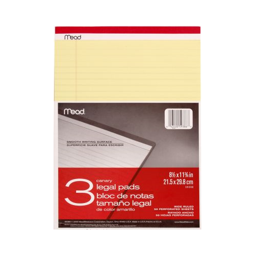Mead® Legal Pad, 8 1/2" x 11"-043100593867-LR-185480-1-LR eShop