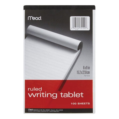 Mead Ruled Writing Tablet, 6" x 9" - 100 Sheets-043100701026-LR-31609-1-LR eShop