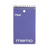Mead Top WireBound College Ruled 3" x 5" Memo Book - Assorted colors, 60 pages-043100453543-LR-26104-1-LR eShop