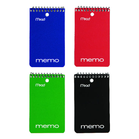 Mead Top WireBound College Ruled 3" x 5" Memo Book - Assorted colors, 60 pages-043100453543-LR-26104-2-LR eShop