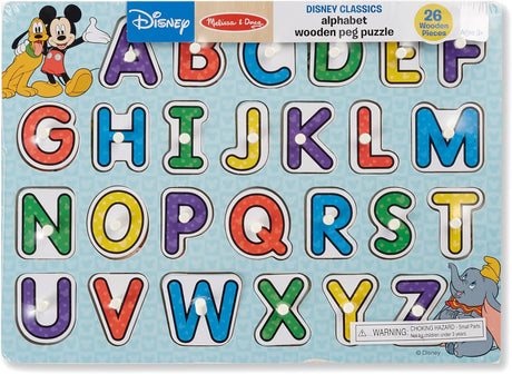 Melissa & Doug Disney Classics Alphabet Wooden Peg Puzzle, 26 pieces-000772074681-LR-316651-1-LR eShop