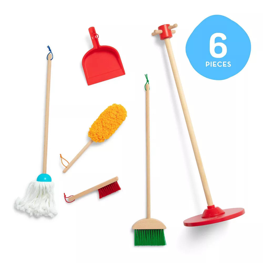 Melissa & Doug Dust! Sweep! Mop! Wooden Play Cleaning Set, 6 count-000772086004-LR-330709-4-LR eShop
