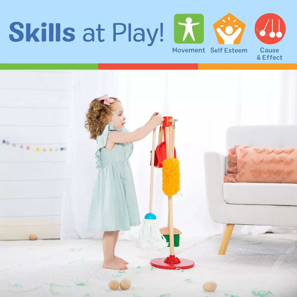 Melissa & Doug Dust! Sweep! Mop! Wooden Play Cleaning Set, 6 count-000772086004-LR-330709-5-LR eShop