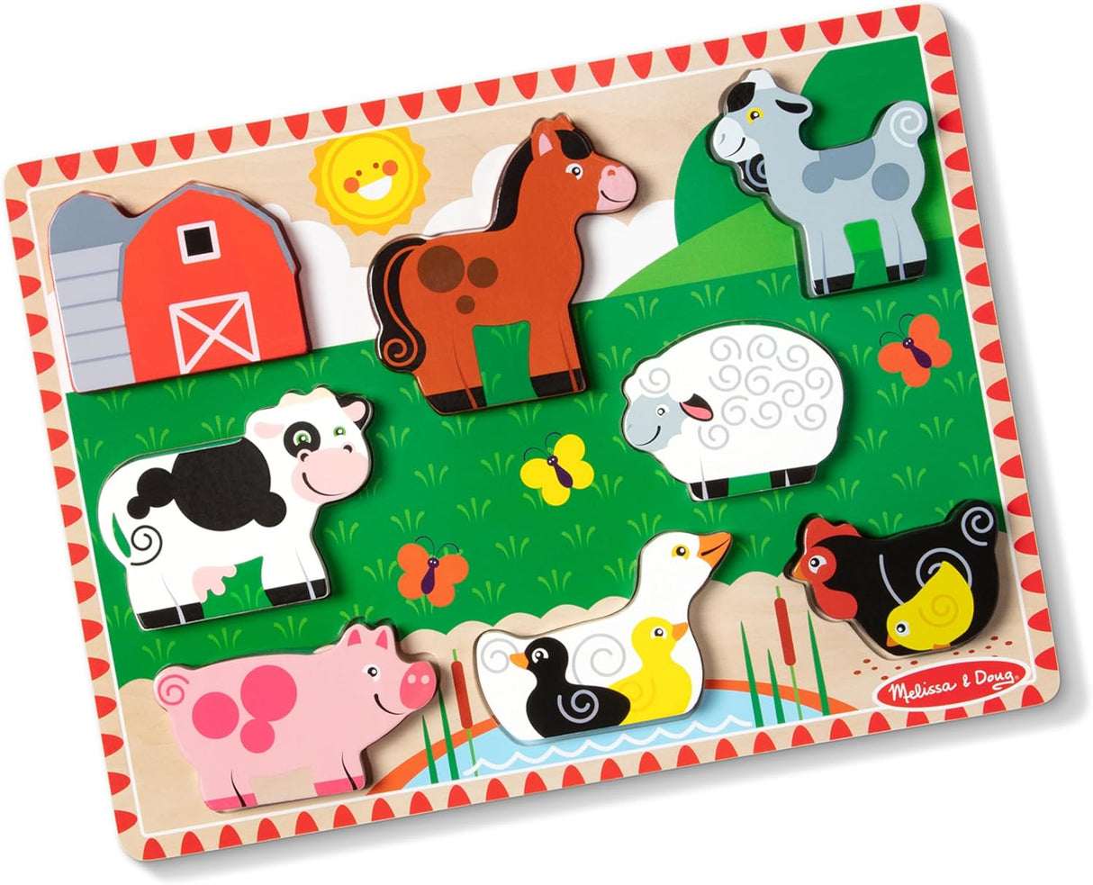Melissa & Doug Farm Wooden Chunky Puzzle, 8 count-000772037235-LR-352743-2-LR eShop