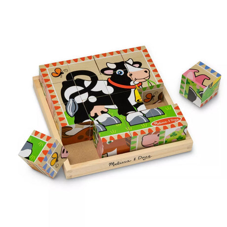 Melissa & Doug Farm Wooden Cube Puzzle With Storage Tray - 6 Puzzles in 1-000772007757-LR-352453-1-LR eShop