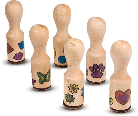 Melissa & Doug Happy Handles Wooden Stamp Set, 6 Stamps and 6 Colored Pads-000772024075-LR-233721-2-LR eShop