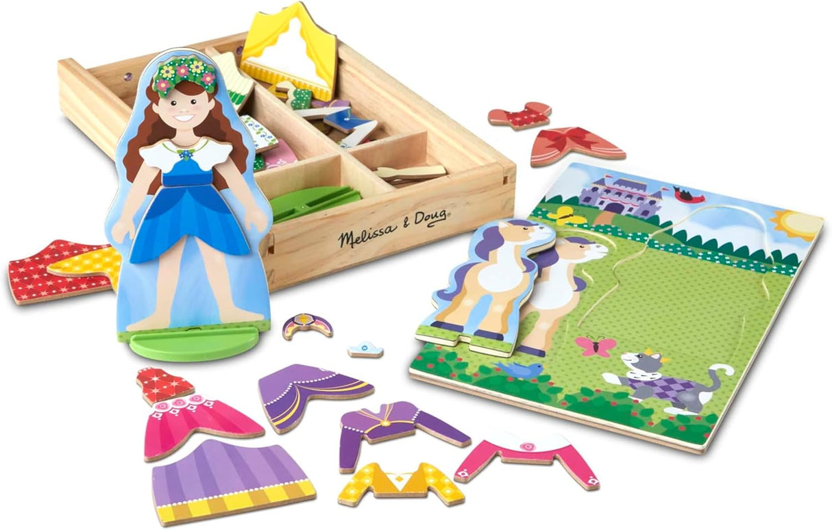 Melissa & Doug Princess & Horse Magnetic Dress-Up Wooden Play Set, 37 count-000772303217-LR-348457-2-LR eShop
