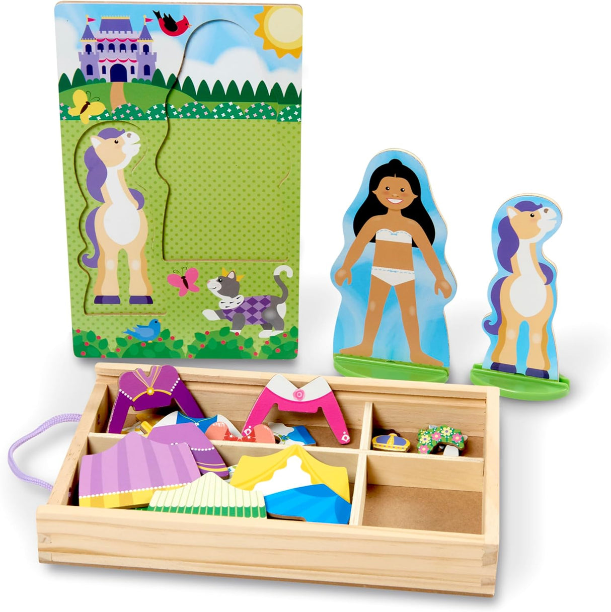 Melissa & Doug Princess & Horse Magnetic Dress-Up Wooden Play Set, 37 count-000772303217-LR-348457-8-LR eShop