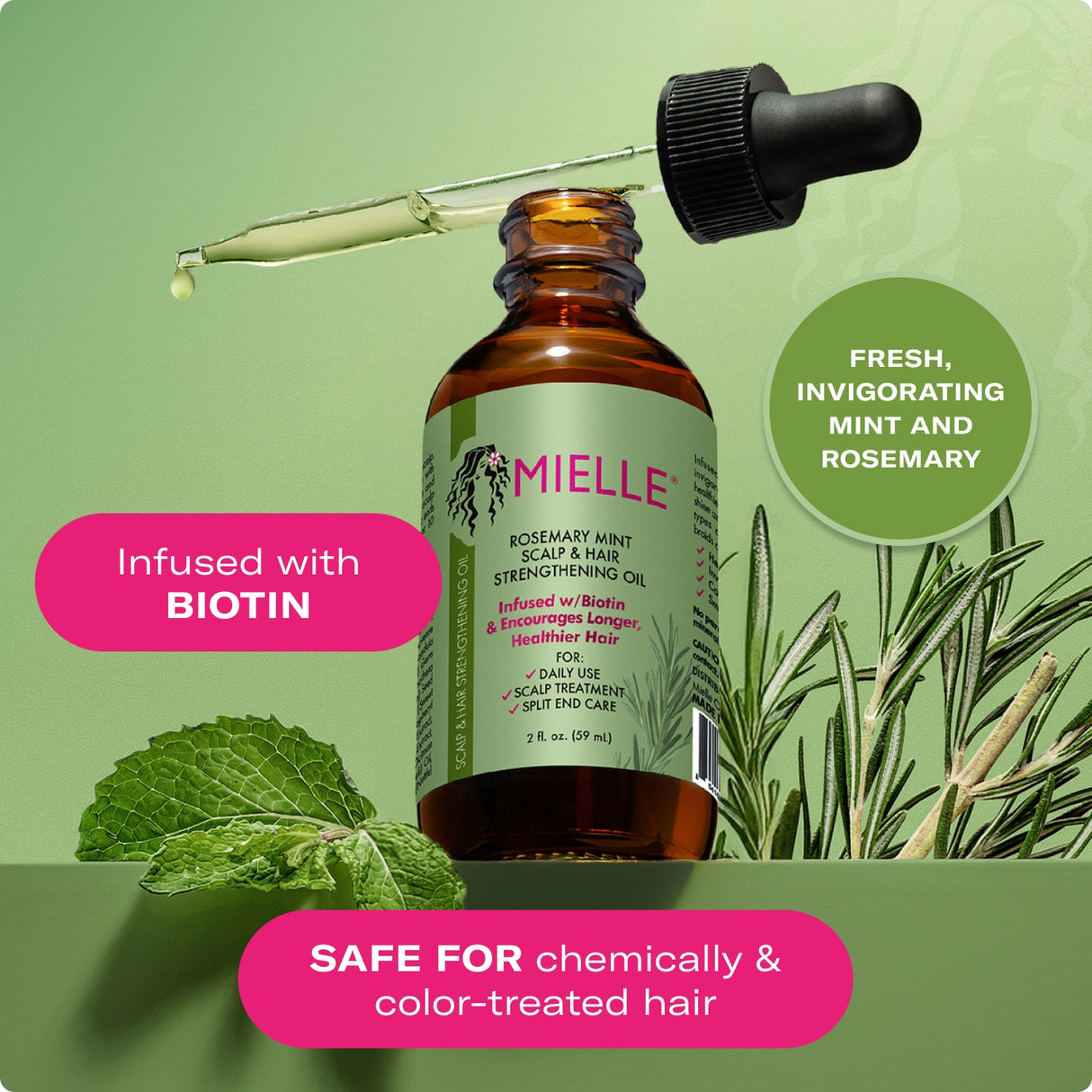 MIELLE Rosemary Mint Scalp & Hair Strengthening Oil, 2 oz-854102006732-LR-355183-5-LR eShop