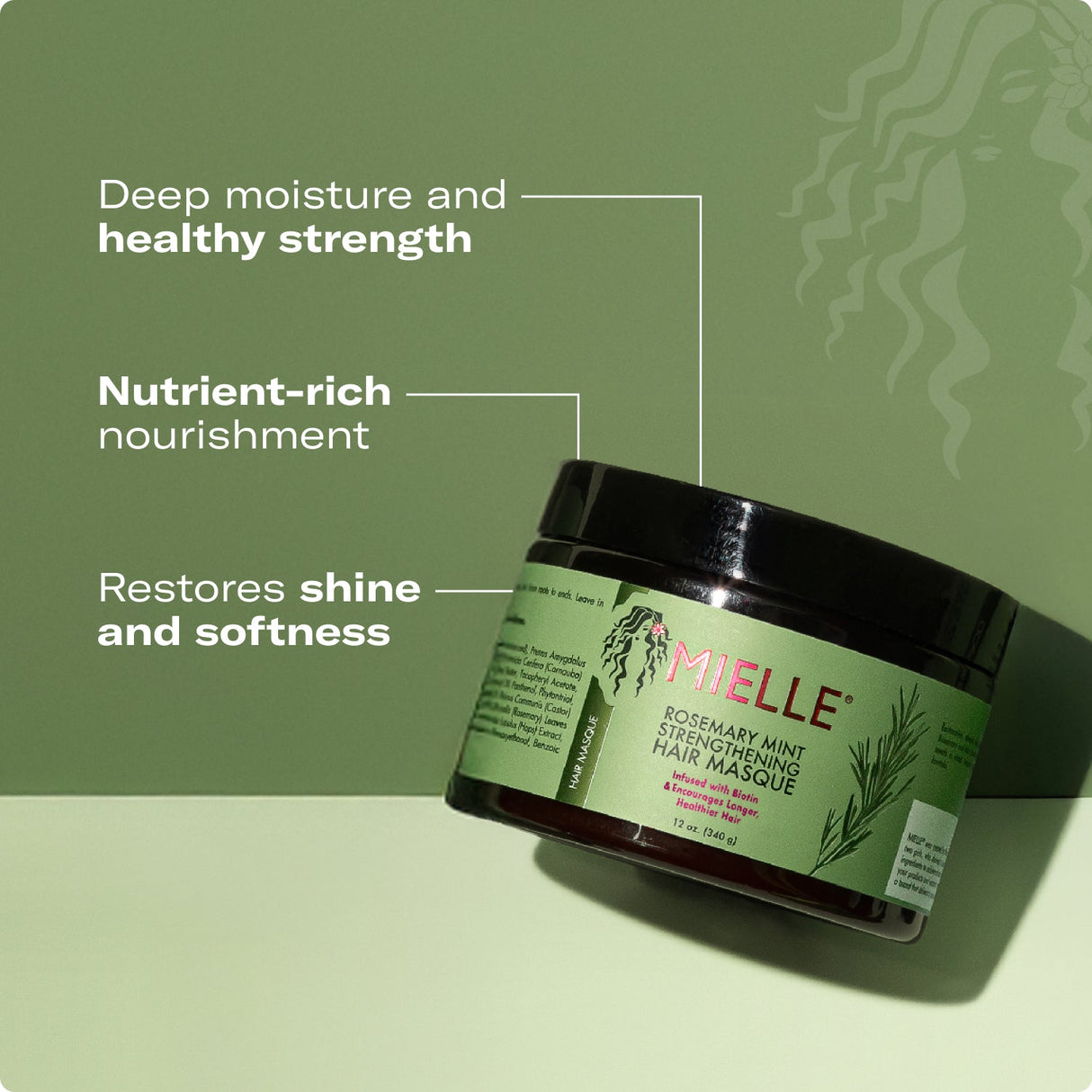 MIELLE Rosemary Mint Strengthening Hair Masque, 12 oz-854102006763-LR-355185-4-LR eShop