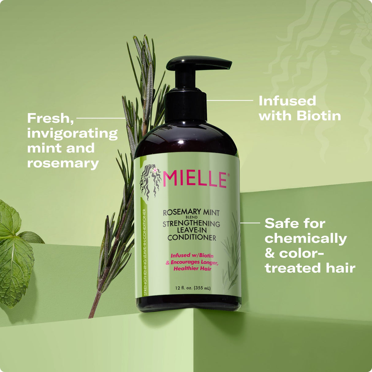 MIELLE Rosemary Mint Strengthening Leave-In Conditioner, 12 oz-850001265867-LR-355148-4-LR eShop
