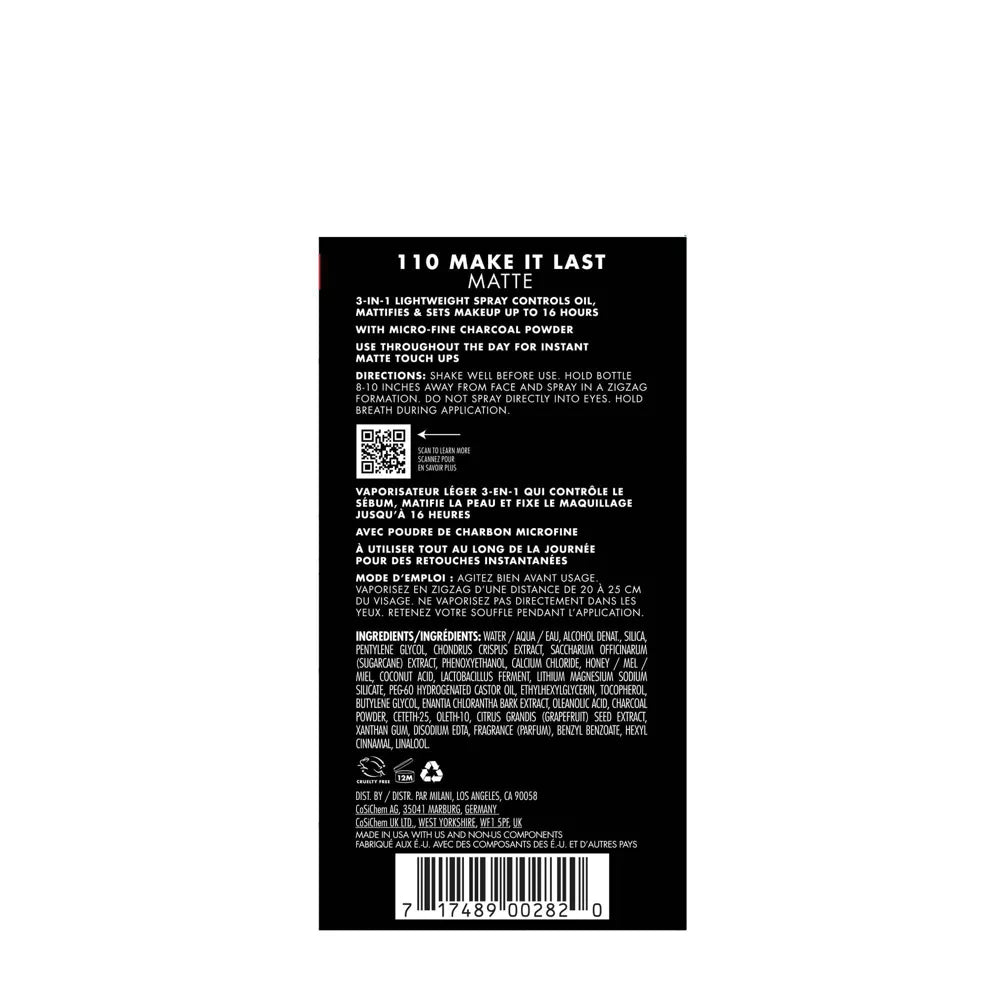 Milani Make It Last Matte Finish Charcoal Setting Spray, 6 oz-717489002820-LR-360105-4-LR eShop
