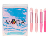 MODA Mini 5 Piece Pink Eye Brush Kit with Pouch-090672062895-LR-358006-2-LR eShop