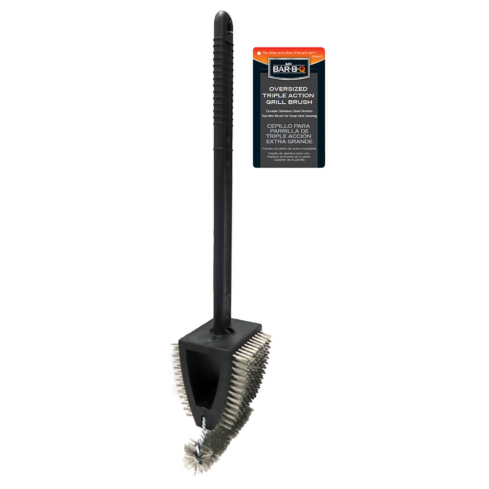 Mr. Bar-B-Q Oversized Triple Action Dual Grill Brush - Black-076903064159-LR-360593-1-LR eShop