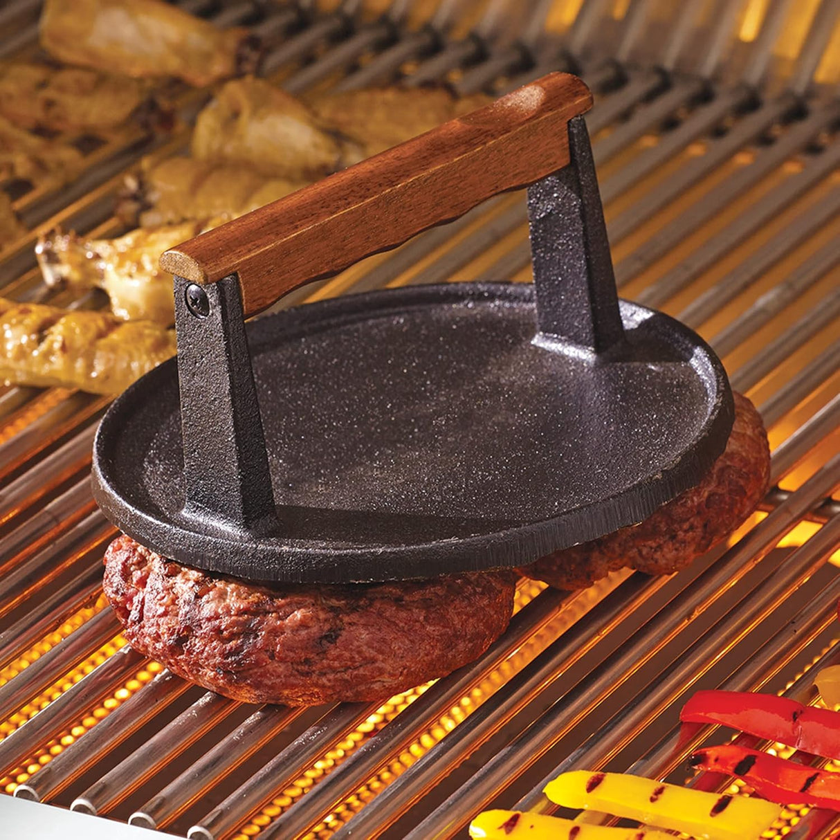 Mr. Bar-B-Q Pre-Seasoned Cast Iron Grill Meat Press-076903066818-LR-354287-5-LR eShop
