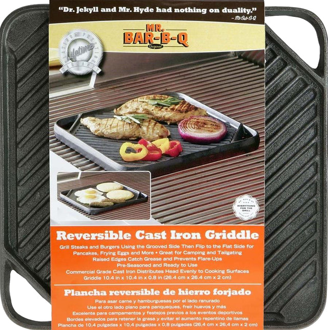 Mr. Bar-B-Q Reversible Pre-Seasoned Cast Iron Griddle, Small-076903081026-LR-354292-1-LR eShop