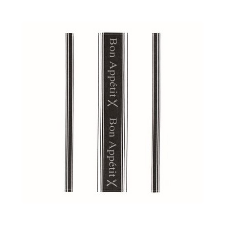 MUkitchen 100% Cotton Jacquard Woven Towel - Bon Appetit Onyx, 20"x30"-813278028436-LR-335007-1-LR eShop