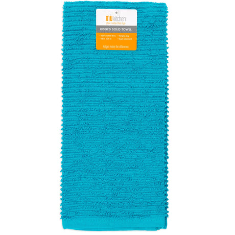 MÜkitchen 100% Cotton Ridged Solid Towel - Aquamarine, 18"x28"-813278023745-LR-321164-1-LR eShop