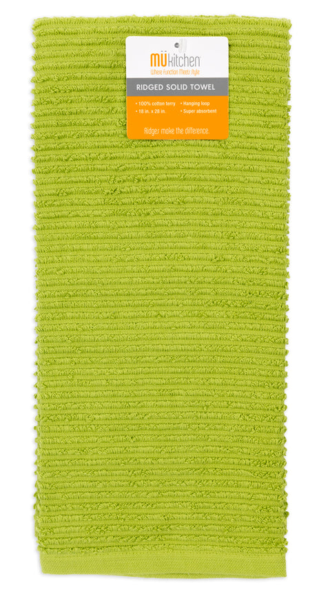 MÜkitchen 100% Cotton Ridged Solid Towel - Cactus, 18"x28"-813278023738-LR-315997-1-LR eShop