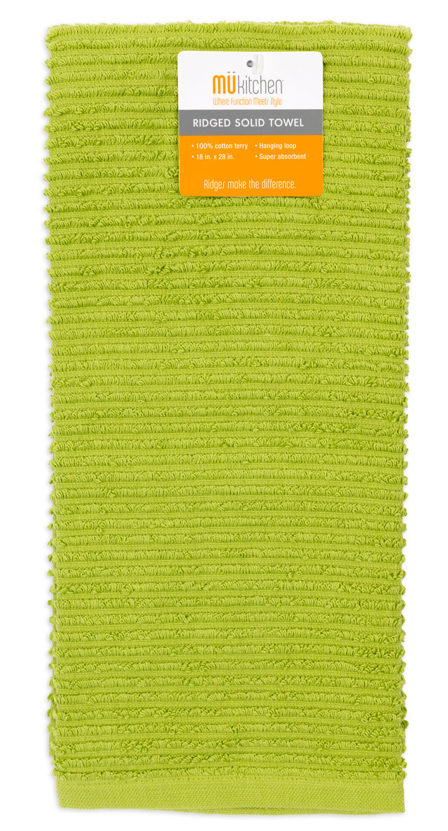 MÜkitchen 100% Cotton Ridged Solid Towel - Cactus, 18"x28"-813278023738-LR-315997-1-LR eShop