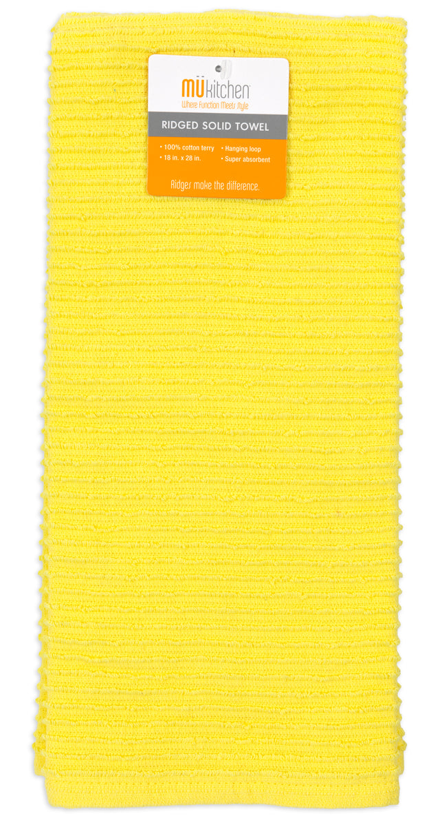 MÜkitchen 100% Cotton Ridged Solid Towel - Sunburst, 18"x28"-813278023721-LR-321163-1-LR eShop