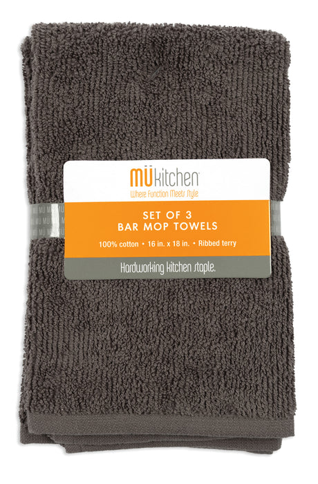 MÜkitchen Bar Mop Towels - Slate, 18" x 18", 3 Count-811700011360-LR-335012-1-LR eShop