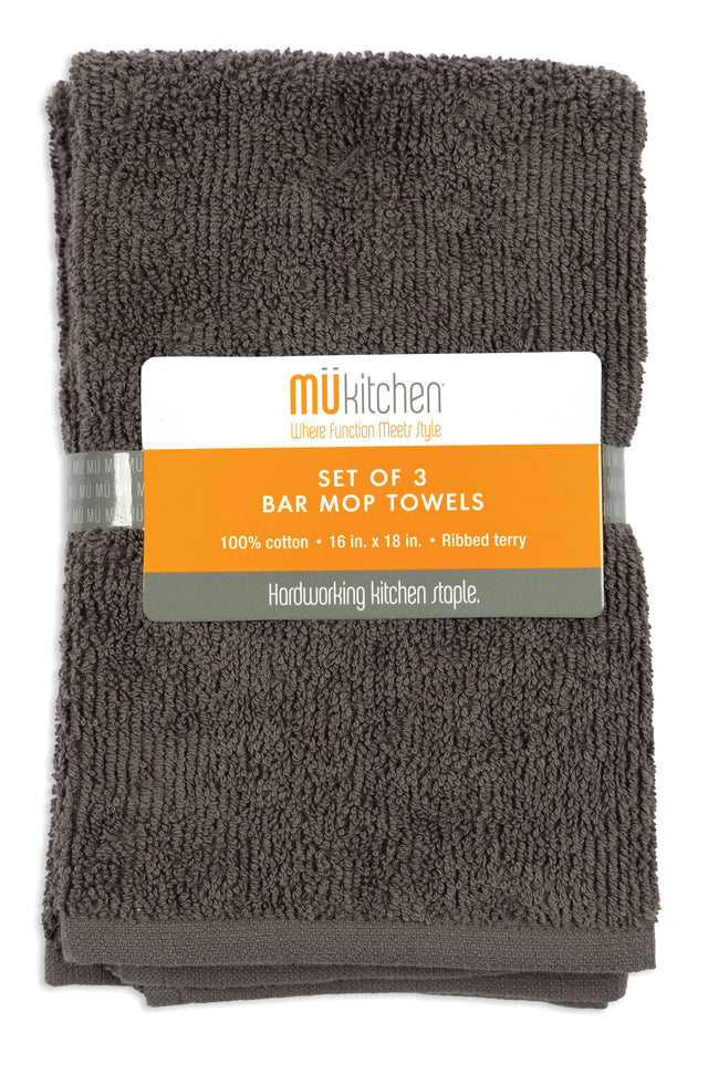 MÜkitchen Bar Mop Towels - Slate, 18" x 18", 3 Count-811700011360-LR-335012-1-LR eShop