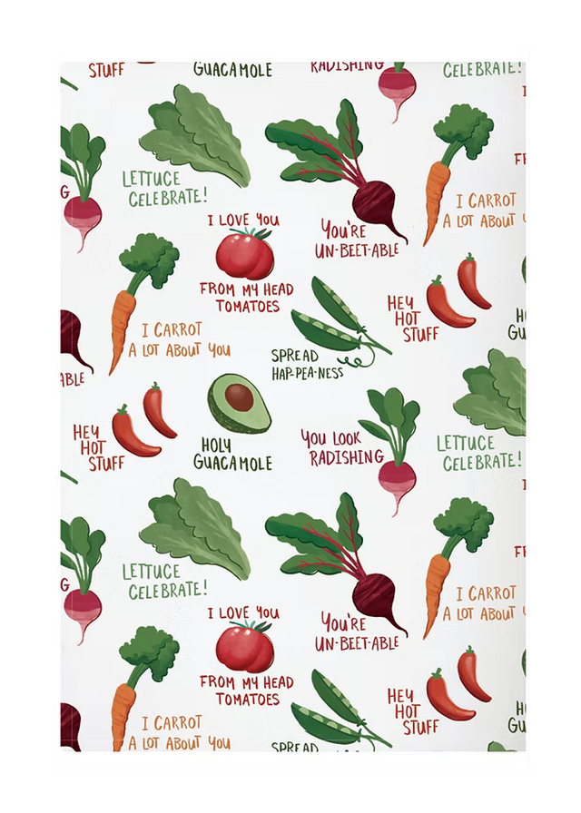 MUkitchen Designer Print Cotton Tea Towel - Funny Veggies-810042575738-LR-350797-1-LR eShop
