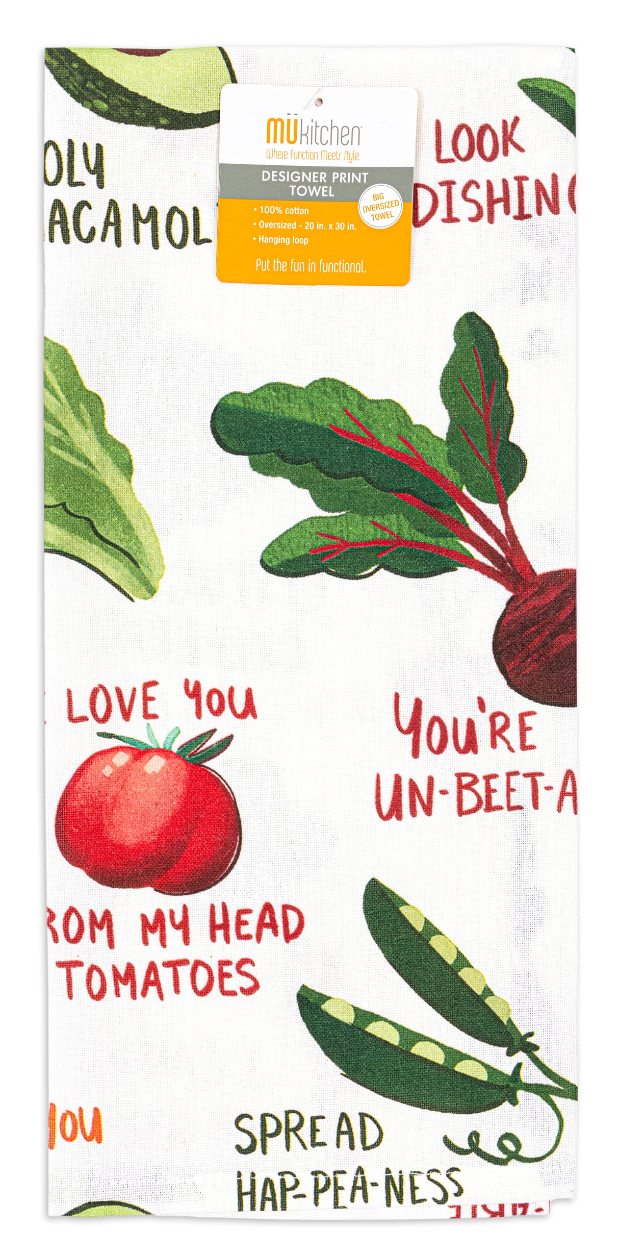 MÜkitchen Designer Print Cotton Tea Towel - Funny Veggies-810042575738-LR-350797-1-LR eShop
