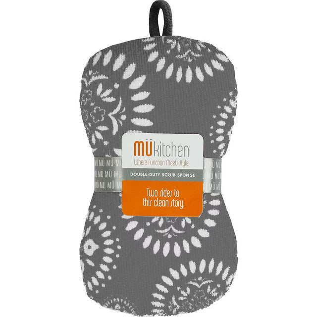MUkitchen Durable Microfiber Sponge with Scrubber - Medallion Gray-813278020010-LR-292382-1-LR eShop