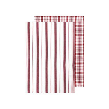 MUkitchen Farmhouse Weave 100% Cotton Kitchen Towels - Cabernet, 19" x 28", 2 Count-813278028450-LR-335011-1-LR eShop